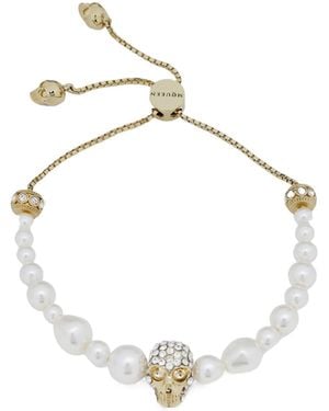 McQueen Skull Embellished Friendship Bracelet - Metallic
