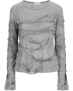 7 For All Mankind Draped Long Sleeve Jumper - Grey