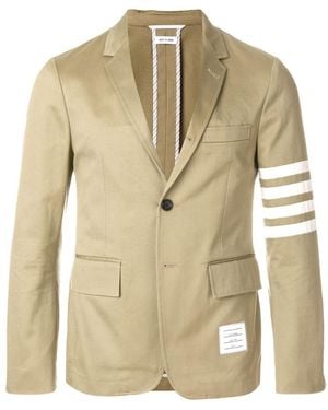Thom Browne 4-Bar Stripe Single-Breasted Blazer - Natural
