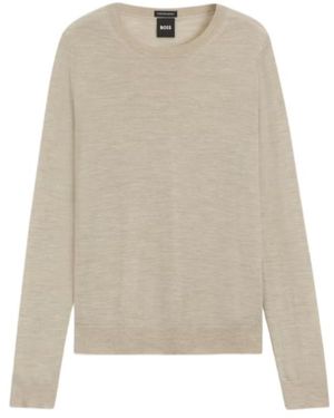 BOSS Crew-Neck Jumper - Natural
