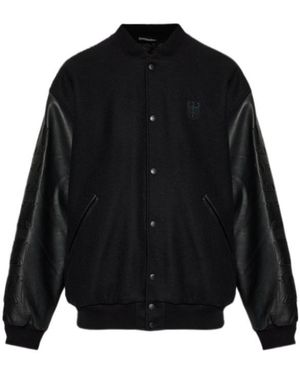 Vetements Logo Embroidered Bomber Jacket - Black