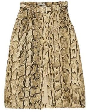 Dries Van Noten Snake Printed Belted Skirt - Natural