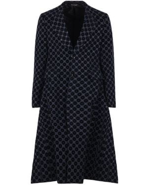 Comme des Garçons Comme Des Garçons Homme Plus Jacquard Single-Breasted Coat - Blue