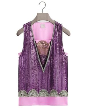 Dior Sleeveless Top With Sequins - Purple