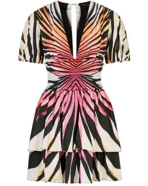 Roberto Cavalli Ray Of Paradise Printed Mini Dress - Red
