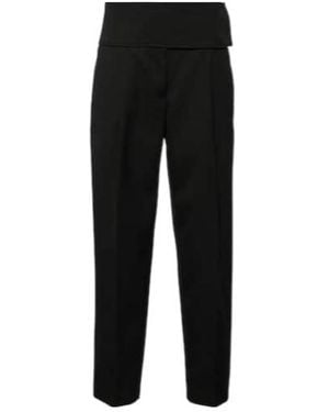 Jil Sander High-Rise Wool Wide-Leg Pants - Black