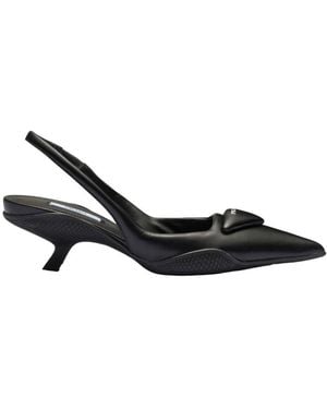 Prada Logo High-Heeled Sandals - Black