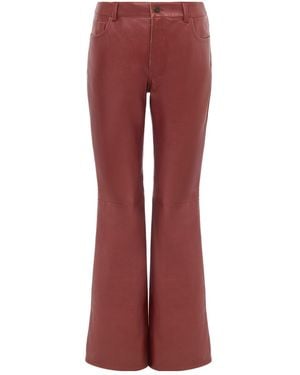 Chloé Belt-Loop Leather Trousers - Red