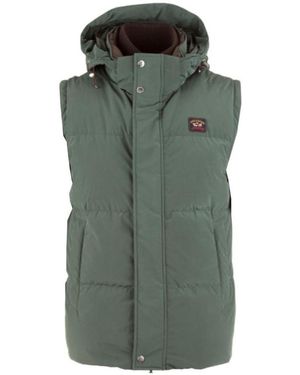 Paul & Shark Logo Patch Hooded Down Jacket - Green