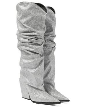 Alexandre Vauthier Glitter Knee-High Boots - Gray