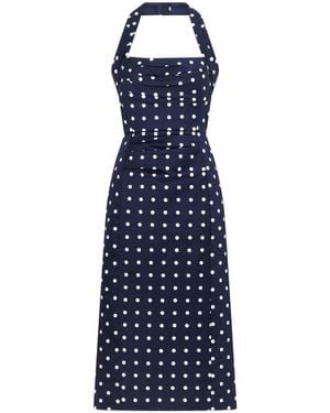 Carolina Herrera Polka Dot Dress - Blue