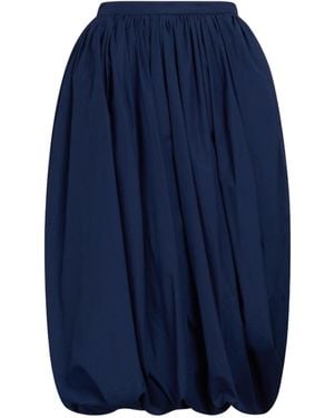 Marni Gathered-Detailed High-Waisted Midi Skirt - Blue
