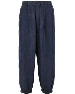 Emporio Armani Elasticated-Waistband Trousers - Blue