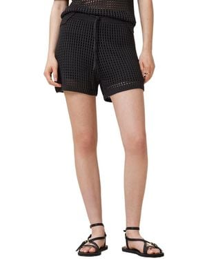 AllSaints Paloma Drawstring Knit Shorts - Black