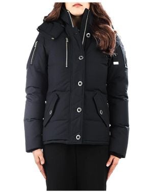 Moose Knuckles Long-Sleeved Hooded Down Jacket - Black