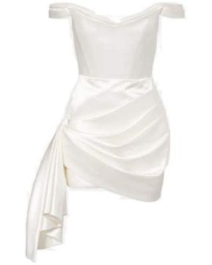Alex Perry Bridal Cotton And Silk Satin Bustier Dress - White