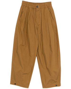 Soeur Elastic Waist Casual Pants - Brown