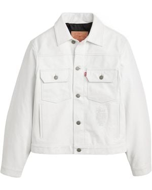 Stussy Stüssy Levis Long-Sleeved Leather Jacket - White