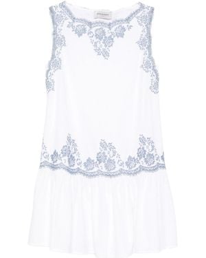 ERMANNO FIRENZE Floral-Embroidered Mini Dress - White