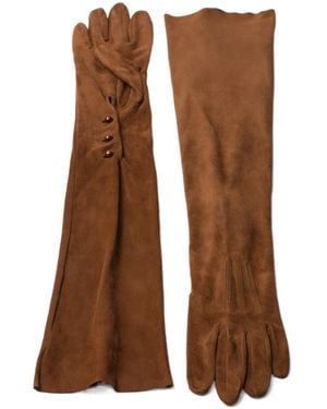 Prada Full-Finger Long Gloves - Brown
