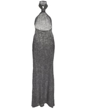 Ann Demeulemeester Halterneck Alpaca-Blend Maxi Dress - Gray