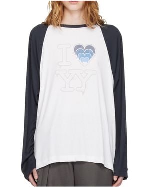 OPEN YY Long-Sleeved Crew Neck T-Shirt - Blue