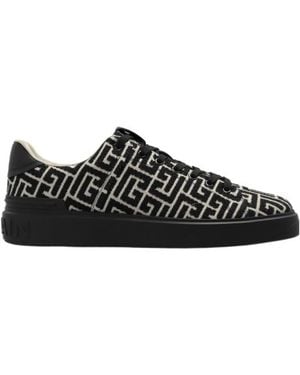 Balmain B-Court Jacquard Trainers - Black