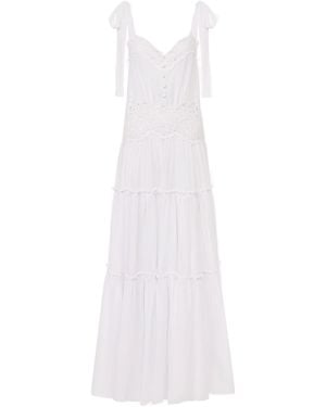 Chloé Tiered Long Dress - White