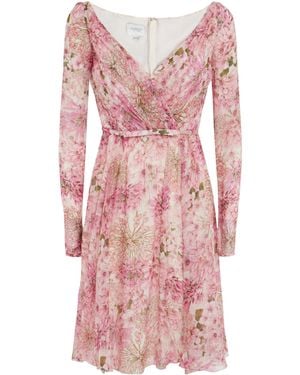 Giambattista Valli V-Neck Long-Sleeved Dress - Pink