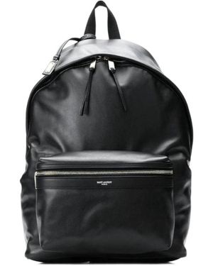 Saint Laurent City Zip-Up Backpack - Black