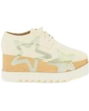 Stella McCartney Elyse Star-Print Platform Shoes - Natural
