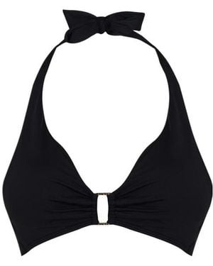 Ralph Lauren Ring-Front Halter Bikini Top - Black