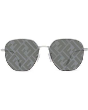 Fendi Travel Round Sunglasses - White