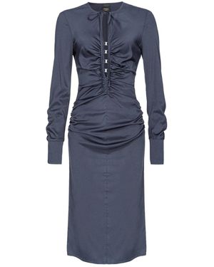 Pinko Ruched Midi Dress - Blue