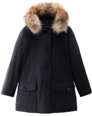 Woolrich Arctic Hooded Buttoned Jacket - Black