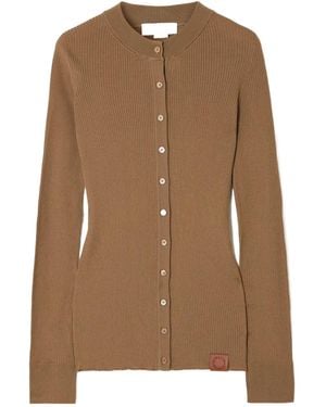 Stella McCartney Ribbed Wool Cardigan - Brown