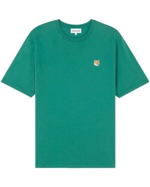 Maison Kitsuné Maison Kitsuné Fox Head Patch Crewneck T-Shirt - Green