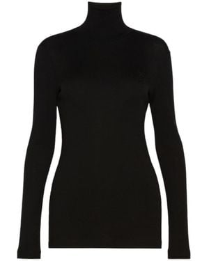Max Mara Wool Jersey Polo-Neck Sweater - Black