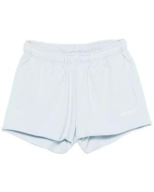 WRSTBHVR Itia Logo-Embroidered Raw-Edge Shorts - White