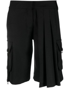 Off-White c/o Virgil Abloh High Waist Pleated Cargo Shorts - Black
