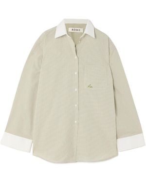 Rohe Checked Cotton-Poplin Shirt - Natural