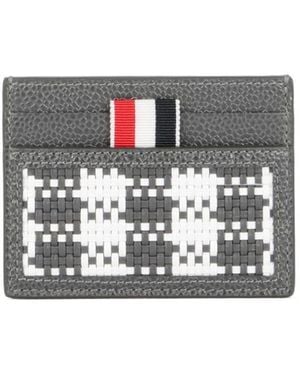 Thom Browne Logo Patch Woven Cardholder - White
