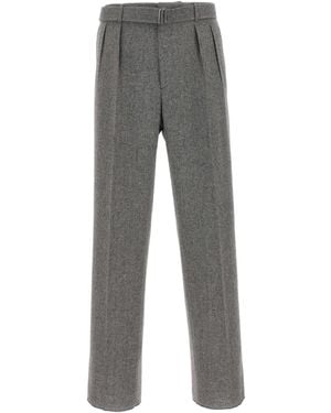 Tagliatore Herringbone-Pattern Tailored Trousers - Grey