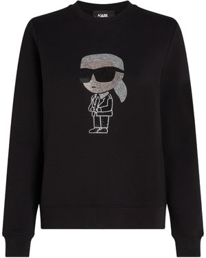 KARL LAGERFELD Ikonik Rhinestone-Embellished Jumper - Black