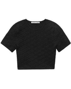 Alexander Wang Monogram Cropped Top - Black