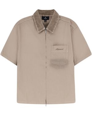 Represent Zip-Front Short-Sleeve Shirt - Natural