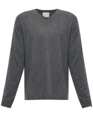 Lisa Yang Clayton V-Neck Knitted Jumper - Grey