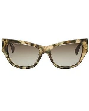 Max Mara Leopard Print Square-Frame Sunglasses - Gray