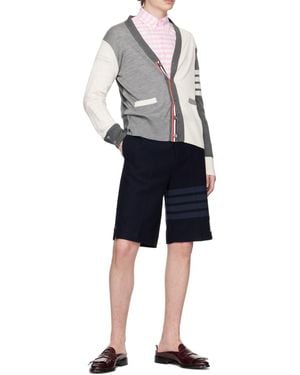 Thom Browne Bar Striped Bermuda Shorts - Blue