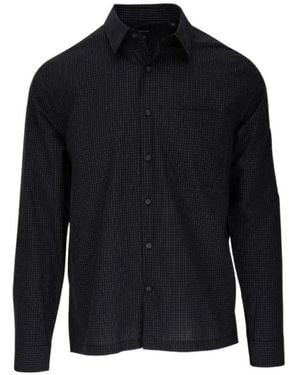 Vince Long Sleeved Checked Spread-Collar Shirt - Blue